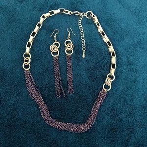 Gold purple necklace